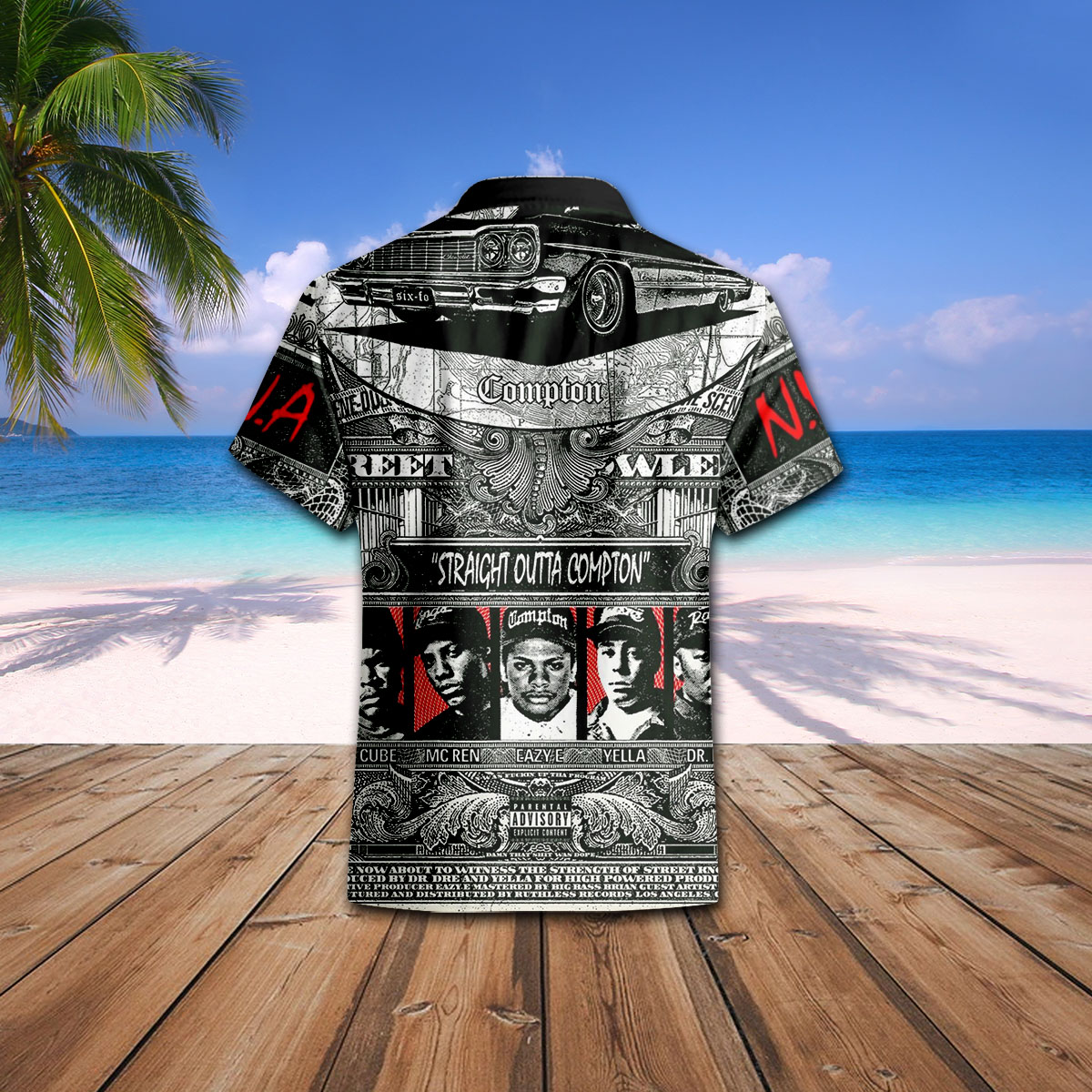NWA Straight Outta Compton Dollar Style Hawaiian Shirt NWA Straight Outta Compton Dollar Style Hawaiian Shirt