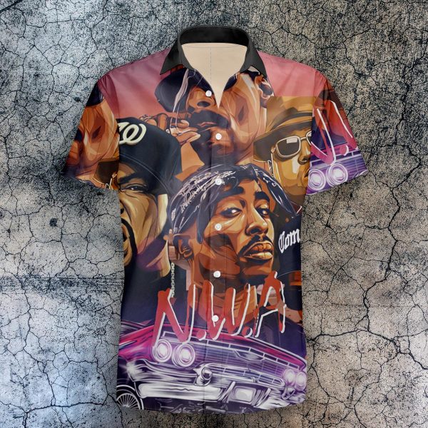 NWA x Tupac x Snoop Dogg x Biggie Smalls Art Style Hawaiian Shirt