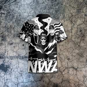 NWA Old School Black And White Hawaiian Shirt