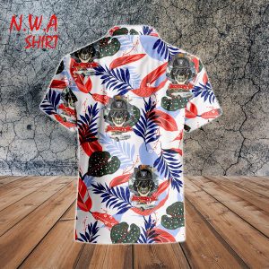 NWA Eazy-E Skull Face Tropical Leave Pattern Hawaiian Shirt