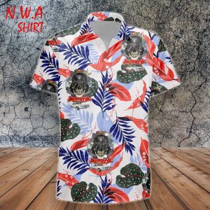 NWA Eazy-E Skull Face Tropical Leave Pattern Hawaiian Shirt