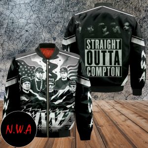 NWA Group Members Black And White Graffiti Style Jacket