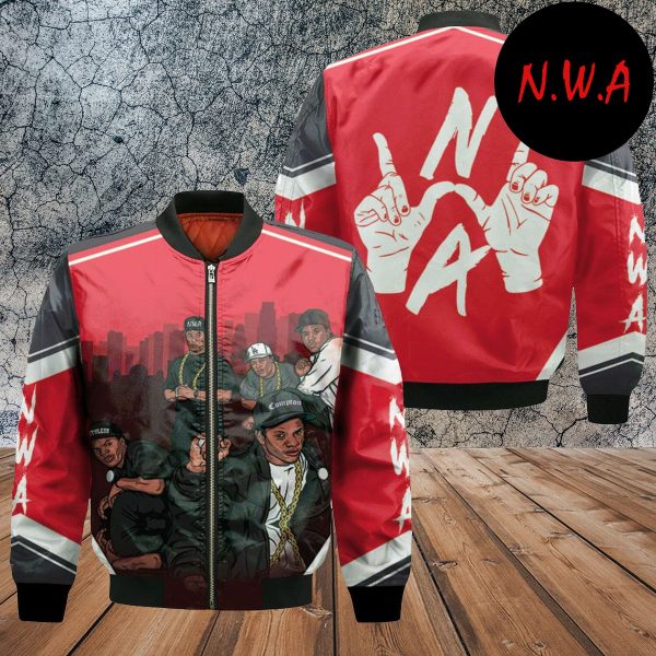 NWA Member Groups Gta Style Red Color Logo Jacket