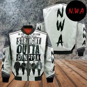 NWA Straight Outta Compton Black And White Dr.Dre Eazy-E Ice Cube MC Ren DJ Yella Jacket